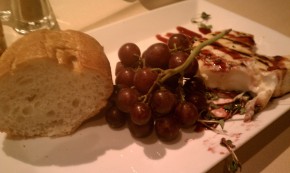 Grilled brie with pomegranate gastrique